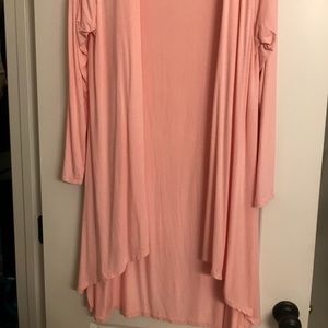 Long draped cardigan in pink